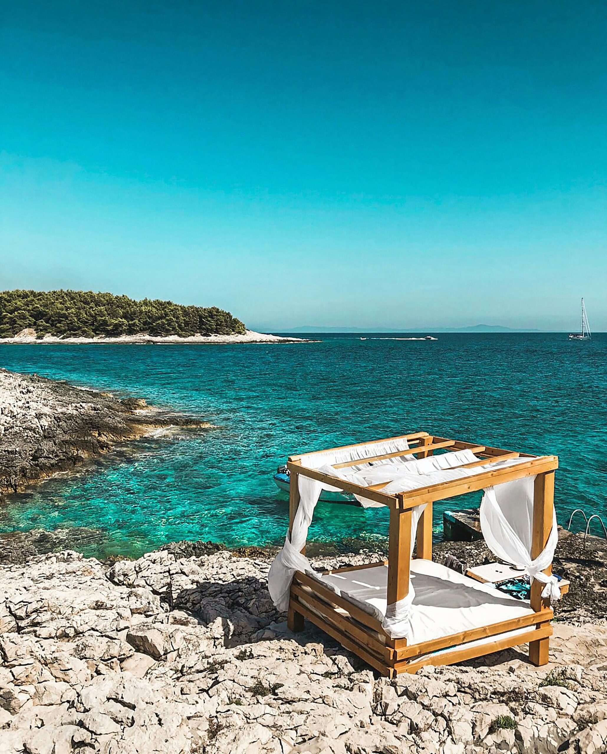 Destination, Croatia, Unveil the Beauty of the Adriatic Gem,Idyllic cabana by turquoise waters in Split-Dalmatia, Croatia, perfect for relaxation.